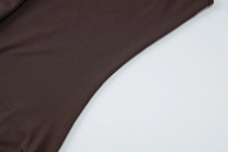 Irregular Draped Ruched Sexy Mini Dress For Women Elegant Turtleneck Sleeveless High Waist Pleated Club Party Dress