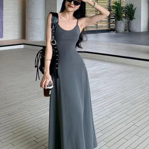 Load image into Gallery viewer, Sexy Wrap Slip Night Party Dresses Women Y2k Korean Wrap Backless Off Shoulder Spaghetti Strap Long Dress Fashion
