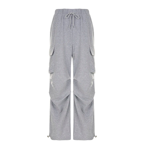 Load image into Gallery viewer, Casual Solid Drawstring Autumn Sweatpants Sports Draped Baggy Cargo Trousers Women Korean Basic Jogging Outfits

