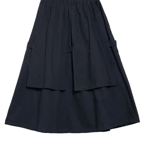 Load image into Gallery viewer, High Elastic Waist Black Layers Irregular Long A-line Half-body Skirt Women Fashion Tide New Spring Autumn 2025 1DH1082
