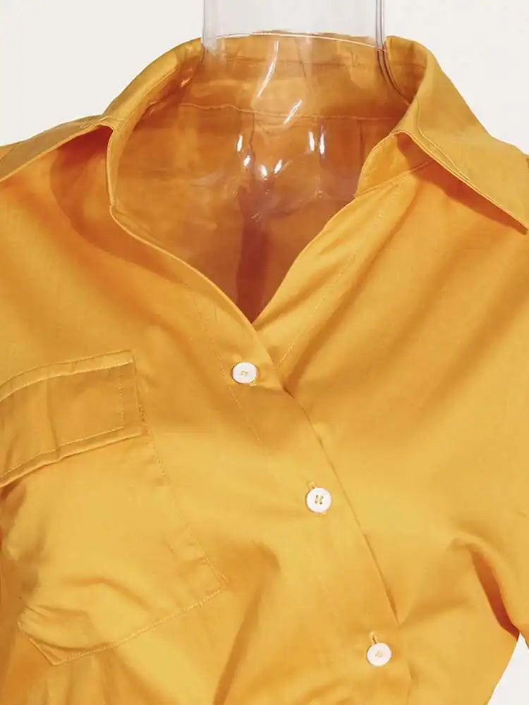 Women White Irregular Bandage Slit Shirt Dress New V-Neck Long Sleeve Loose Fit Fashion Tide Spring Autumn 2025 1DE9884