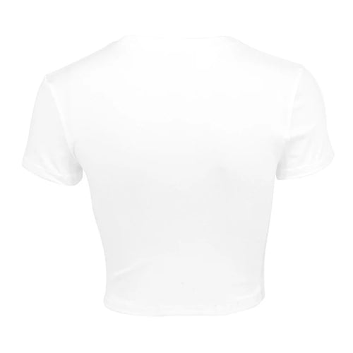 Load image into Gallery viewer, New Tees Women 2025 Summer Sexy White Crop Top Streetwear Slim O-Neck Fashion Versatile Casual Short Sleeve Basic T-shirt Female
