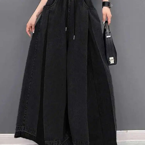 Load image into Gallery viewer, High Waist Blue Denim Pleated Long Wide Leg Jeans New Loose Women Trousers Fashion Tide Spring Autumn 2025 1DH0520

