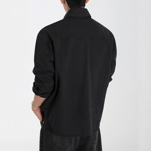 Load image into Gallery viewer, Men's Long Sleeved Shirt New Spring Loose Solid Color Casual Shirts Korean Single Breasted Trendy Lapel Jacket 9W1442
