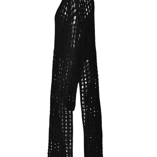 Load image into Gallery viewer, Women Black Knittng Hollow Out Big Size Long Dress New Round Neck Long Sleeve Fashion Tide Spring Autumn 2025 5WA10401
