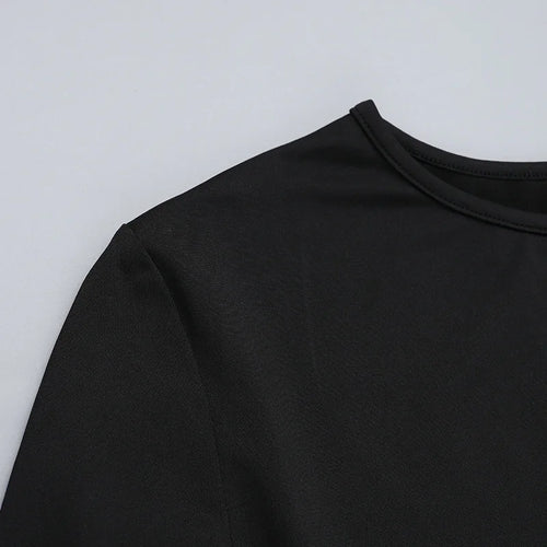 Load image into Gallery viewer, Patchwork Sexy Mini Dress For Women Autumn New Contrasting Color O Neck Long Sleeve High Waist A-line Sexy Dress
