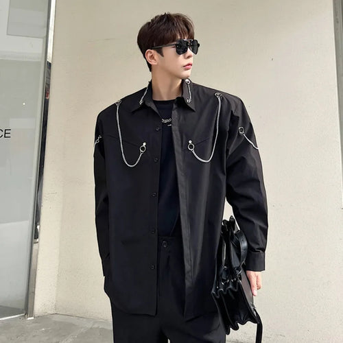 Load image into Gallery viewer, Men&#39;s Shirts Summer New Fashionable Multi Metal Zipper Design Casual Single Breatesd Trendy Korean Male Shirt 9A7678
