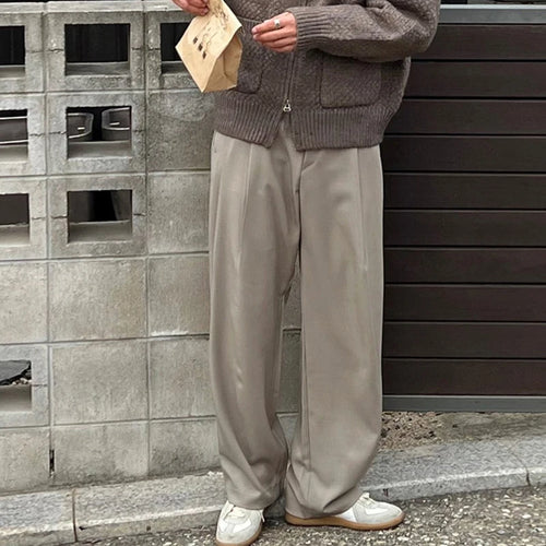 Load image into Gallery viewer, Men's Casual Pants New Korean Style Pleated Design Solid Color Stylish Male Trousers Trend 2025 Summer Loose Fitting 9W1978
