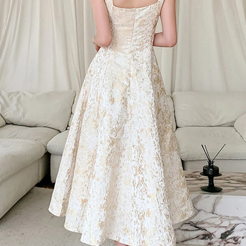 Load image into Gallery viewer, Solid Spliced Slimming Dresses For Women Square Neck Sleeveless High Waist Temperament Dress Female Fashion Style
