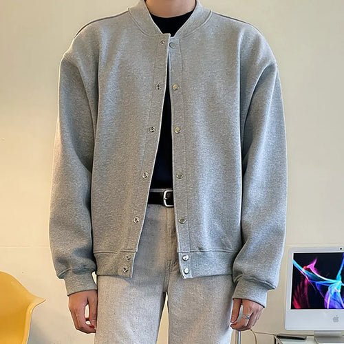 Load image into Gallery viewer, American Style Men's Jackets Round Collar Solid Color Casual Menswar Single Breasted Loose New Trendy Male Coats 9W1232
