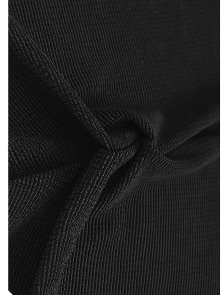 Women Black Irregular Pleated Big Size Casual T-shirt New Round Neck Short Sleeve Fashion Tide Spring Summer 2025 1DJ1318