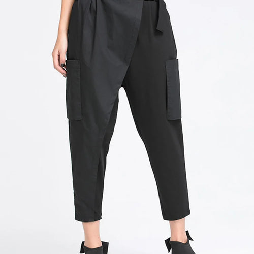 Load image into Gallery viewer, High Elastic Waist Black Irregular Split Harem Trousers New Loose Fit Pants Women Fashion Tide Spring Summer 2025 1Y487
