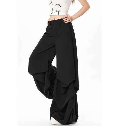 Load image into Gallery viewer, Men's Causal Pants New Pleated Straight Wide Leg Solid Color Trendy Elasitic Waist Stylish Male Loose Bottoms 9W1920
