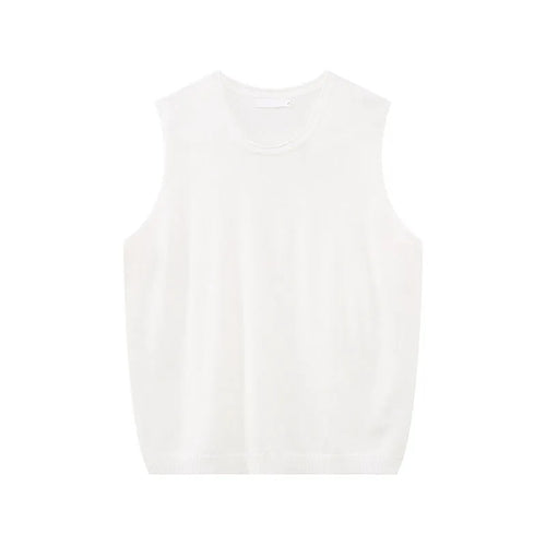 Load image into Gallery viewer, Men&#39;s Vest New Summer Korean Round Neck Design Solid Color Loose Sleeveless T-shirt Knitted Casual Male Top Trend 9W1592
