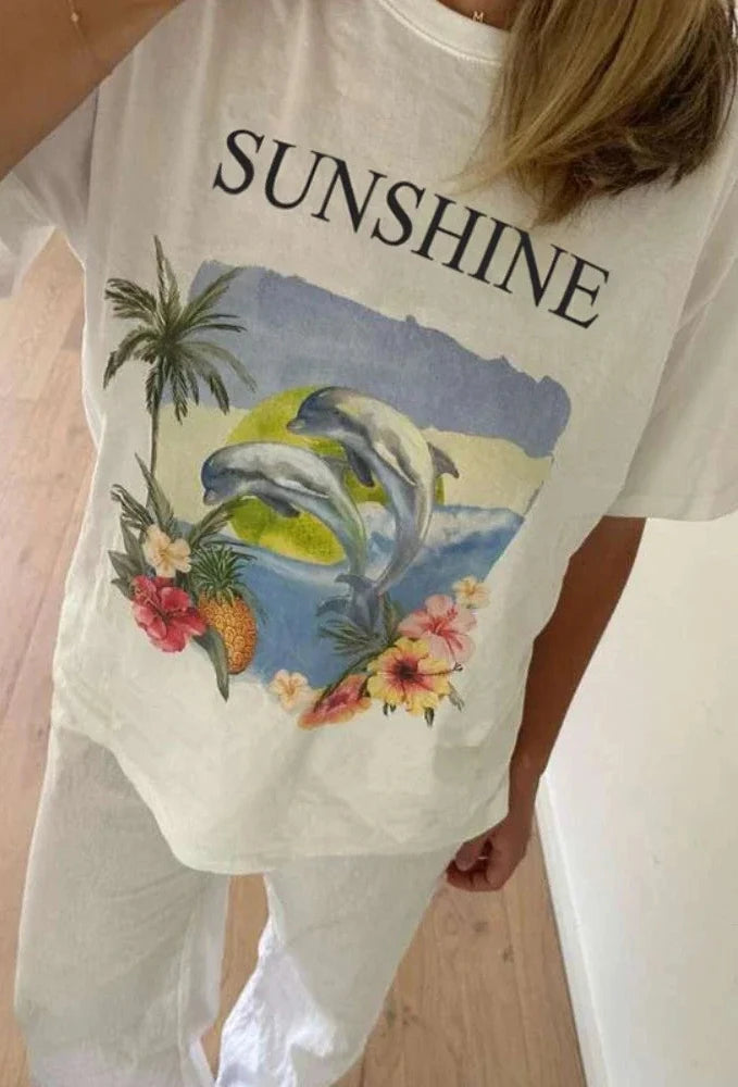 Girls Fashion Graphic Tee Summer Clothes Women 2024 Casual Short Sleeve Tops for Female Oversized T Shirts C83-BZ24