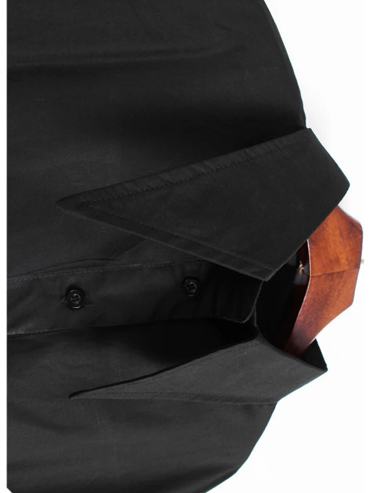 Women White Pleated Irregular Big Size Blouse New Lapel Three-quarter Sleeve Shirt Fashion Tide Spring Autumn 2025 1DH9796