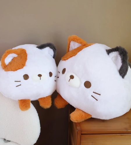 Cute Round Cat Plush Pillow Toy Multicolor Cat Dumplings Stuffed Soft Animal Doll Bed Sofa Cushion Nice Birthday Gift Home Decor