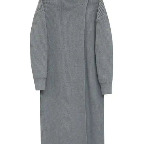 Load image into Gallery viewer, Women Orange Knitting Long Slit Big Size Dress New Turtleneck Long Sleeve Loose Fit Fashion Spring Autumn 2025 1DE5886
