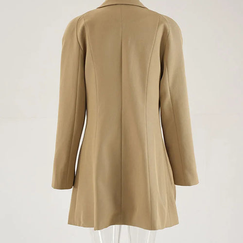 Load image into Gallery viewer, Women Khaki Irregular Spliced Shaped Elegant Blazer New Lapel Long Sleeve Jacket Fashion Tide Spring Autumn 2025 CPDB255
