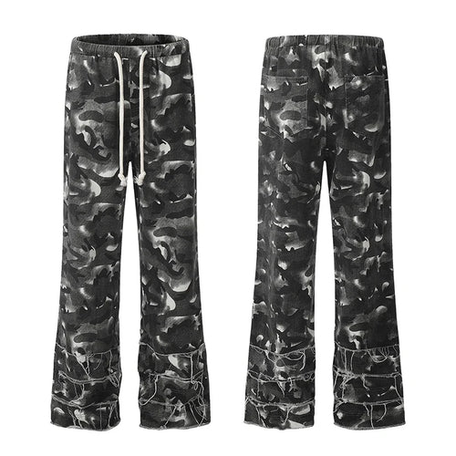 Load image into Gallery viewer, Men's Casual Pants Washed Stylish Micro Flared Elastic Waist Trendy Straight Leg New American Style Male Trousers 9W1960
