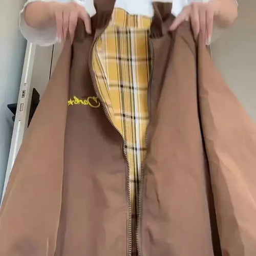 Load image into Gallery viewer, Korean Double Sided Wear Jackets for Women's 2024 Ropa Mujer Streetwear Oversized Tops Hooded Casual Fashion Stand Neck Coats
