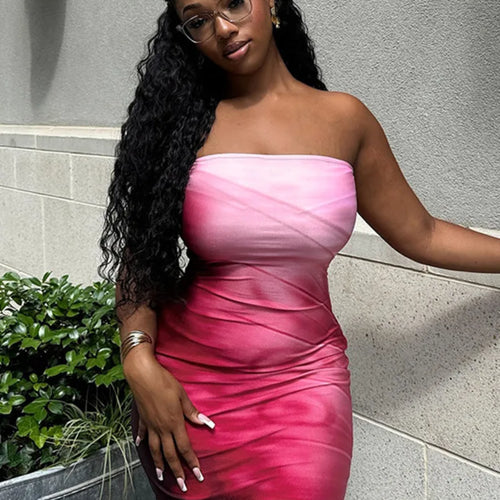 Load image into Gallery viewer, Strapless Print Sexy Midi Dress For Women Fashion Off-shoulder Backless Bodycon Club Party Sexy Long Dress Clubwear
