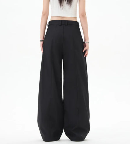 Men's Suit Pants Three Dimensional Cutting Splicing Aline Style Casual Trousers Loose Wide Leg Casual Trendy 9W1199