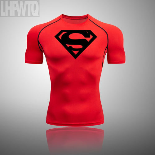 Load image into Gallery viewer, Men Compression T Shirt Quick Dry Mens Running Superhero T-Shirt Gym Fitness Rashgard Tight Set Men Exercise Training T-Shirt
