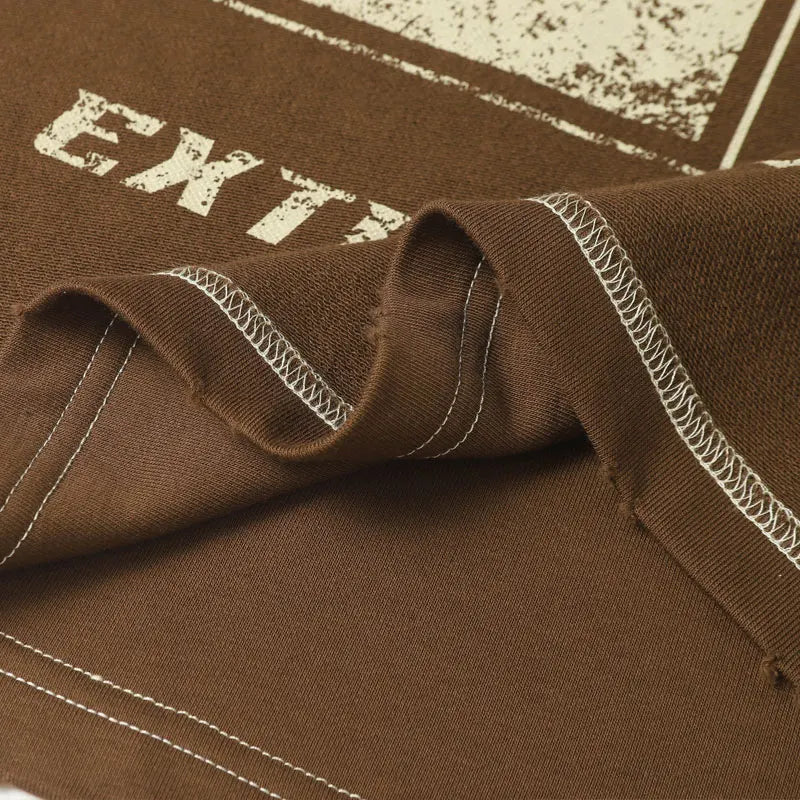 Vintage Men T-Shirt Y2K Grunge Graphic Printed Ripped Patchwork Streetwear Tshirt Hip Hop Harajuku Casual Punk Gothic Baggy Top