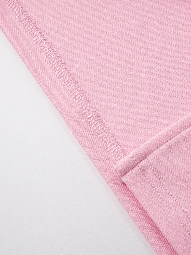 Rose Strapless Sexy Maxi Dress Women Pink Gown Off-shoulder V Neck Backless Sleeveless Bodycon Beach Club Long Dress