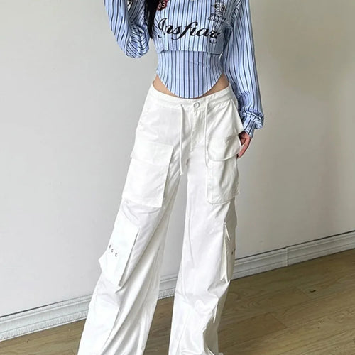 Load image into Gallery viewer, Preppy Style Cropped Streetwear Stripe Letter Printing T Shirts + Grunge Irregular Tank Top Women Y2k Aesthetic Two Pieces Set
