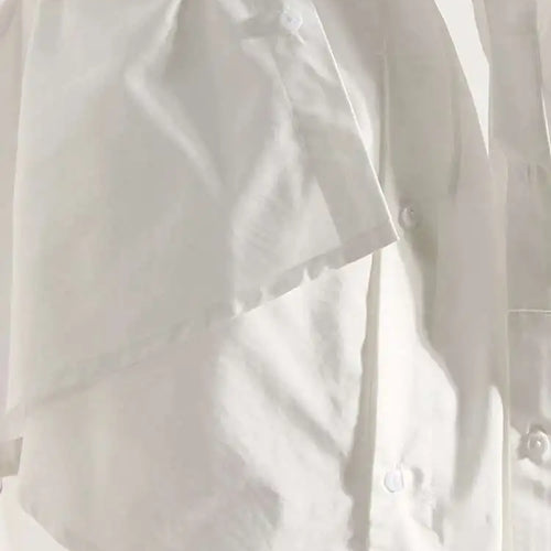 Load image into Gallery viewer, Women White Irregular Bandage Slit Shirt Dress New V-Neck Long Sleeve Loose Fit Fashion Tide Spring Autumn 2025 1DE9884
