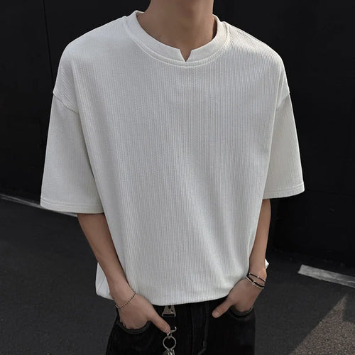 Load image into Gallery viewer, Men's T-shirts Short Sleeve Causal Clothing New Summer Casual V-neck Stripe LooseT-shirt Pullover Summer 2025 9W1565
