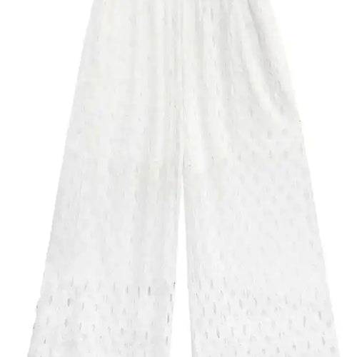 Load image into Gallery viewer, High Elastic Waist Black Hollow Out Casual Long Wide Leg Pants New Trousers Women Fashion Tide Spring Autumn 2025 1DH6468
