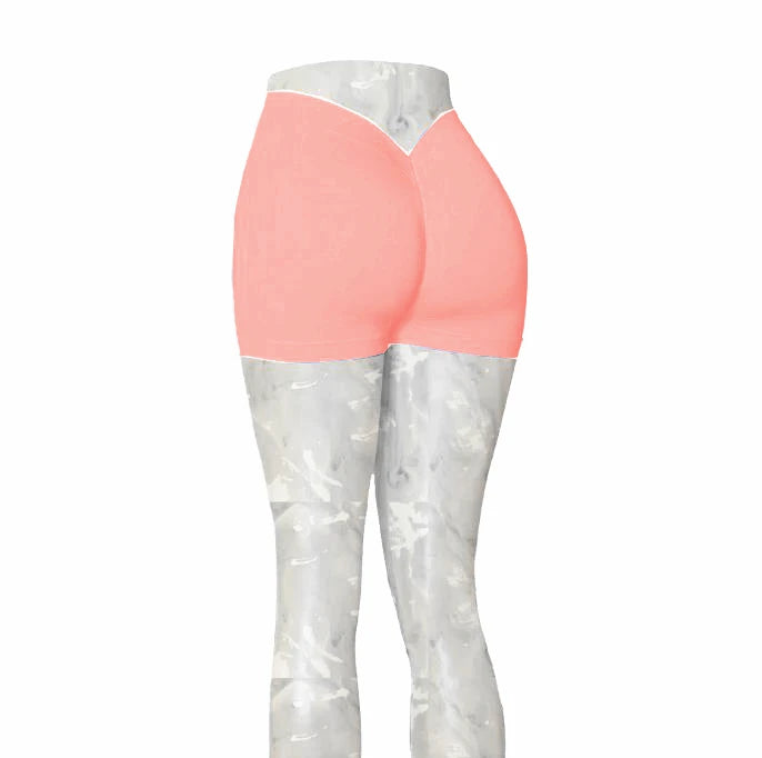 Nylon Back V Butt Yoga Shorts Women High Waist Fitness Workout Gym Running Scrunch Leggings Trousers Jogging Athletic Wear