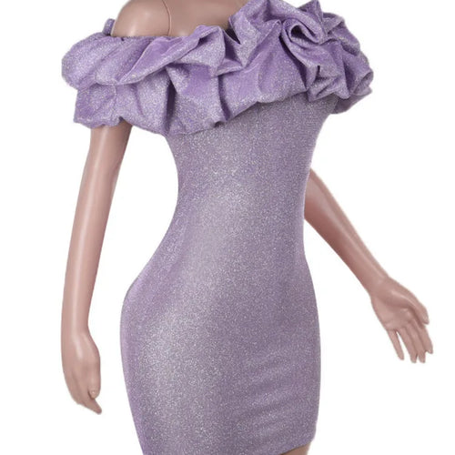 Load image into Gallery viewer, Sexy Off- Shoulder Sleeveless Sparkling Strapless Mini Dress Women Solid Fashion High Waist Birthday Party Dress New
