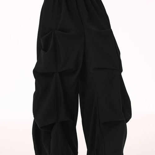 Load image into Gallery viewer, High Elastic Waist Black Drawstring Pleated Wide Leg Pants New Trousers Women Fashion Tide Spring Autumn 2025  1DH9524
