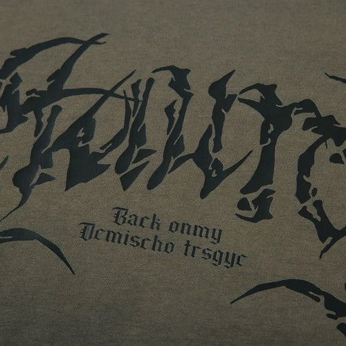 Load image into Gallery viewer, Vintage Oversized T-Shirt Y2K Grunge Skull Graphic Printed Ripped Hole Gradient Tshirt Hip Hop Punk Gothic Casual Streetwear Top
