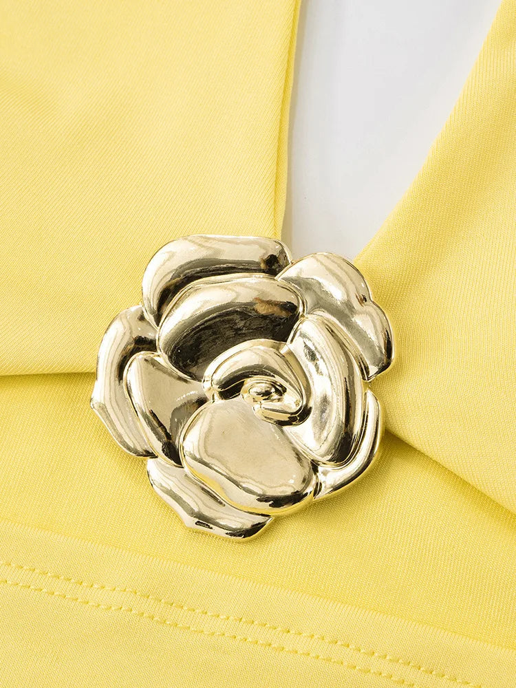 Yellow Sexy Skirt Two Piece Sets Women Halter Lace-up Crop Tops And Maxi Skirt Female Elegant Club 2 Piece Sets Dress