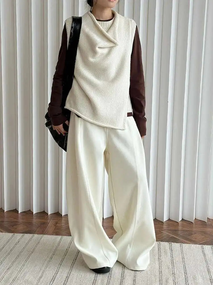 High Waist Gray Brief Shaped Long Wide Leg Elegant Pants New Trousers Women Fashion Tide Spring Autumn 2025 1DH8413