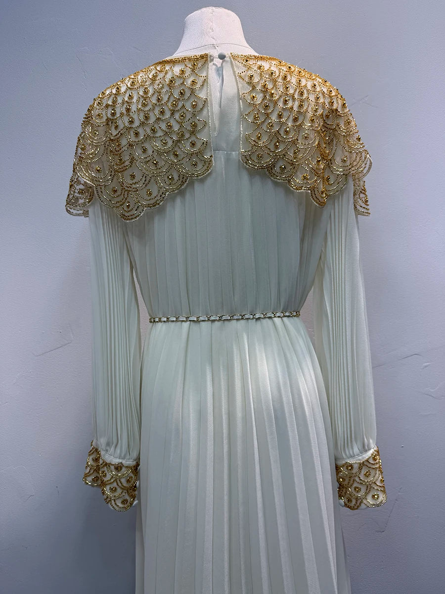 Hit Color Spliced Lace Up Loose Dresses For Women O Neck Long Sleeve Casual Dress Female Fashion Style Clothes New