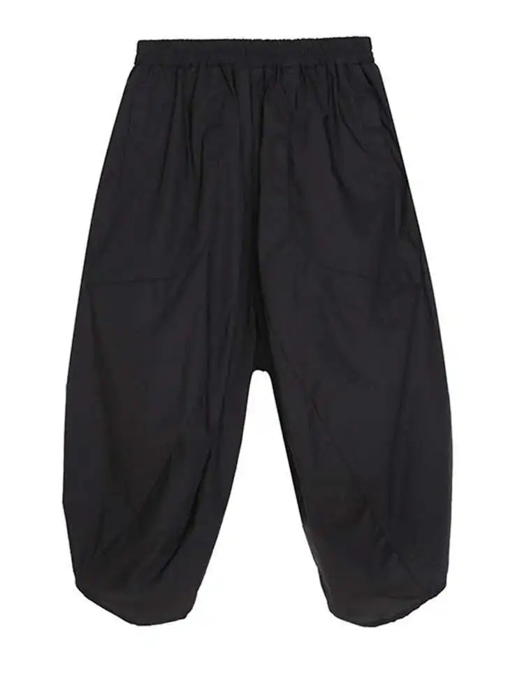High Elastic Waist Black Pleated Casual Harem Pants New Loose Fit Trousers Women Fashion Tide Spring Autumn 2025 1DF4713
