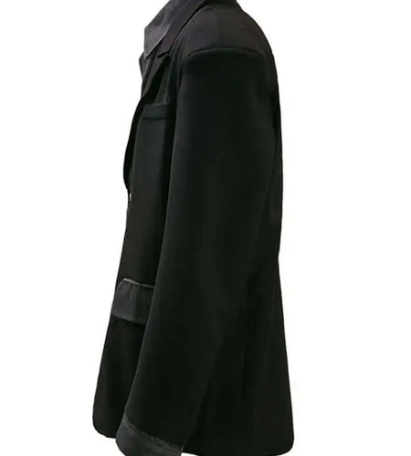 Women Black Denim Spliced Big Size Casual Blazer New Lapel Long Sleeve Jacket Fashion Tide Spring Summer 2025 Black