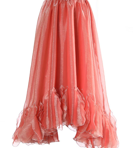 High Elastic Waist Black Organza Ruffles Irregular Shaped Half-body Skirt Women Fashion New Spring Autumn 2025 1DJ0913
