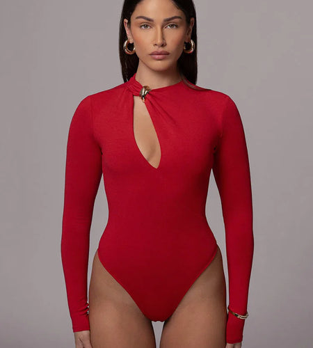 Sexy Hollow Out Long Sleeved High Elasticity Tight Fitting Bodysuit Women Irregular Jumpsuit Casual Party Club Rompers