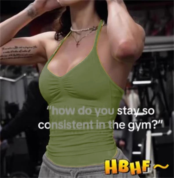 Impact Longline Larger Strappy Top Sports Yoga Vest Women Fitness Tank Gym Beautiful Open Back Bra Running Workout Halter