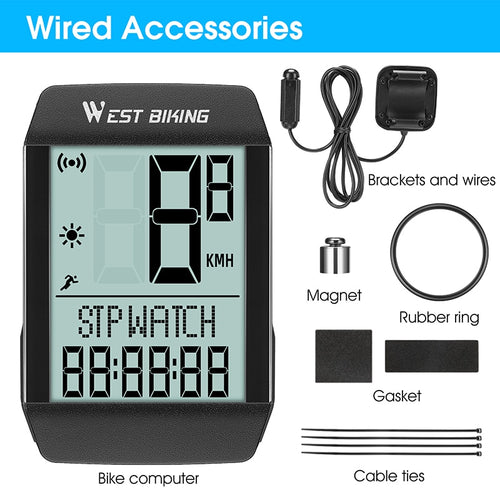 Load image into Gallery viewer, 5 Language Bicycle Computer Waterproof Wireless Wired Cycling Odometer Auto Wake &amp; Sleep Bike Speedometer Stopwatch
