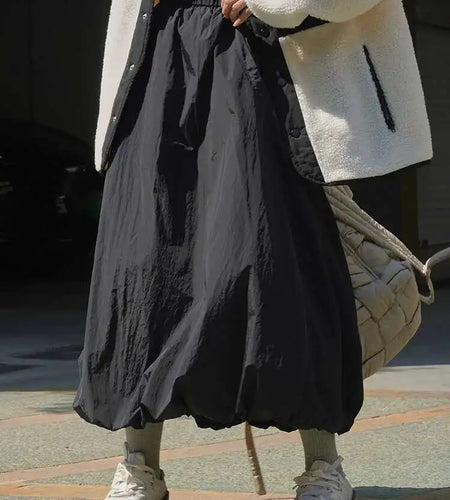 High Elastic Waist Blue Thick Cotton-padded Aline Half-body Skirt Women Fashion Tide New Autumn Winter 2025 1DH2758