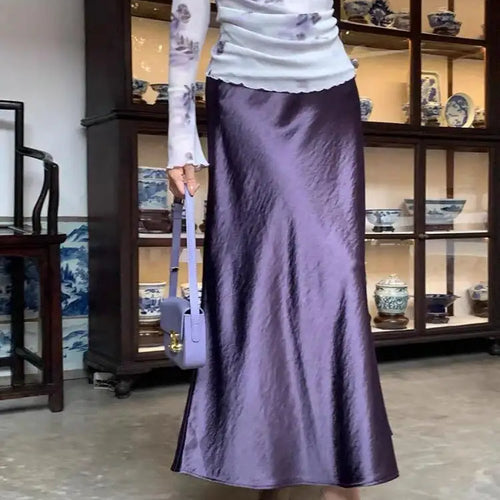 Load image into Gallery viewer, Spring Summer French Vintage Solid Elegant Sexy Club Long Skirts Women Slim Vacation Wrap Hip Fishtail Half Skirt 2025 Popular
