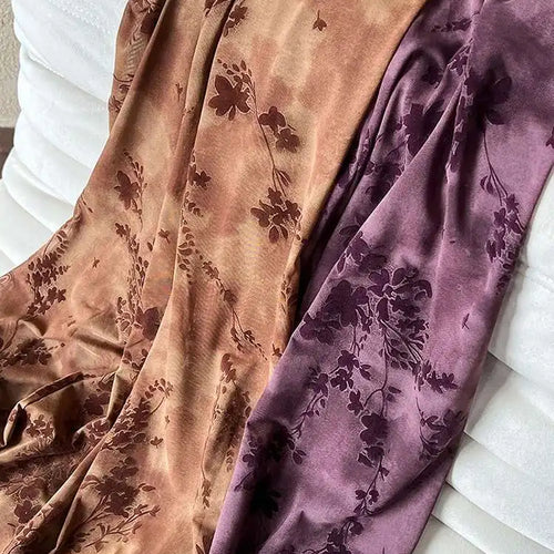 Load image into Gallery viewer, Women Brown Printed Vintage Long Spaghetti Strap Dress New Round Neck Sleeveless Fashion Tide Spring Summer 2025 1DJ0289
